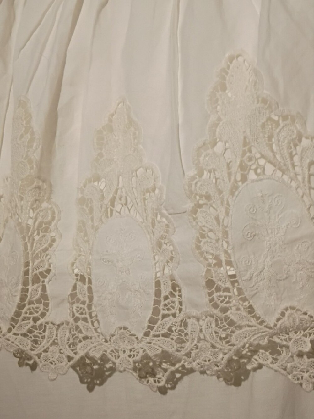 hinge White Cotton Lace-Trim Circle Mini Skirt, Sz 8, NWOT - Picture 4 of 11